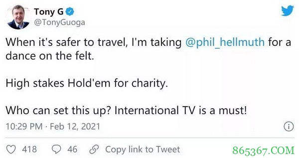 立陶宛大佬Tony G挑战Phil Hellmuth！就一个条件 全球直播！