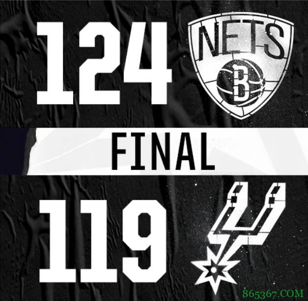 勒韦尔27分 库鲁茨17分 怀特22分 篮网力克马刺