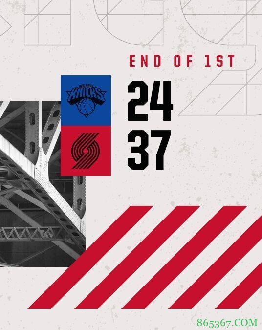 利拉德39+5+8 兰德尔25+7+5 奎克利31分 开拓者力克尼克斯