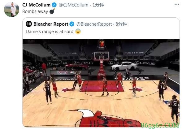 过了半场就敢扔!利拉德超远三分命中打成3+1
