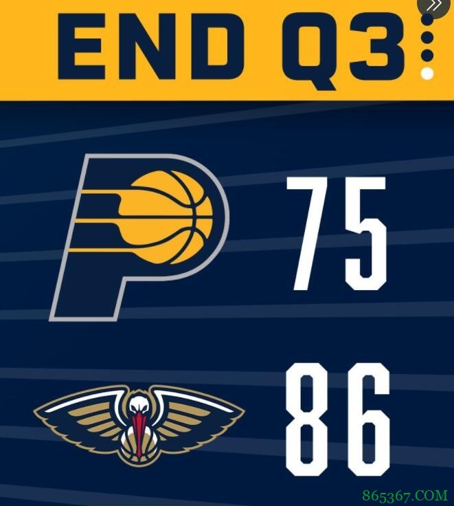 英格拉姆30+6+7 鲍尔20+9 J-霍勒迪22+6 鹈鹕险胜步行者