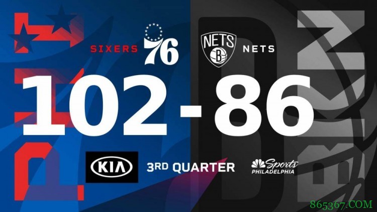 恩比德33+9 本西16+12+8 哈登26+8+10 76人轻取篮网