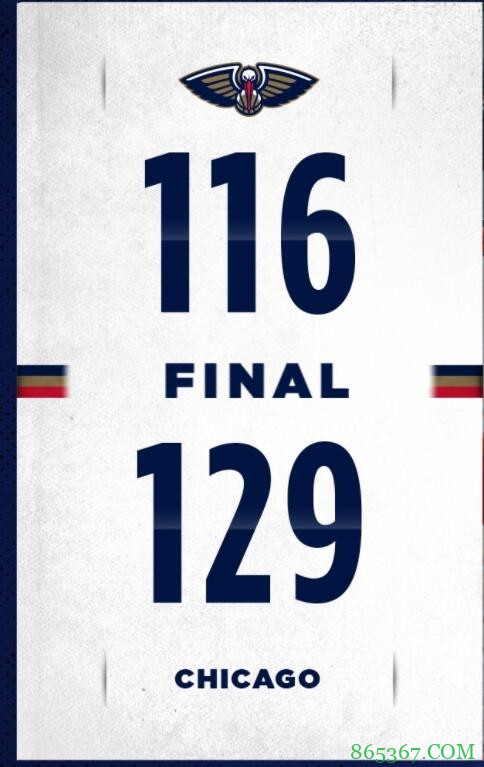 拉文46+7 怀特30+7 锡安29分 公牛终结鹈鹕4连胜