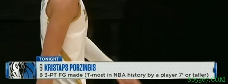 波津本场已命中8记三分 追平2米13或以上球员的单场三分命中纪录