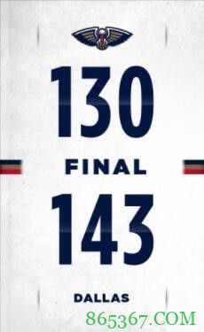 东契奇46+8+12 波尔津吉斯36+7 锡安36分 独行侠击退鹈鹕