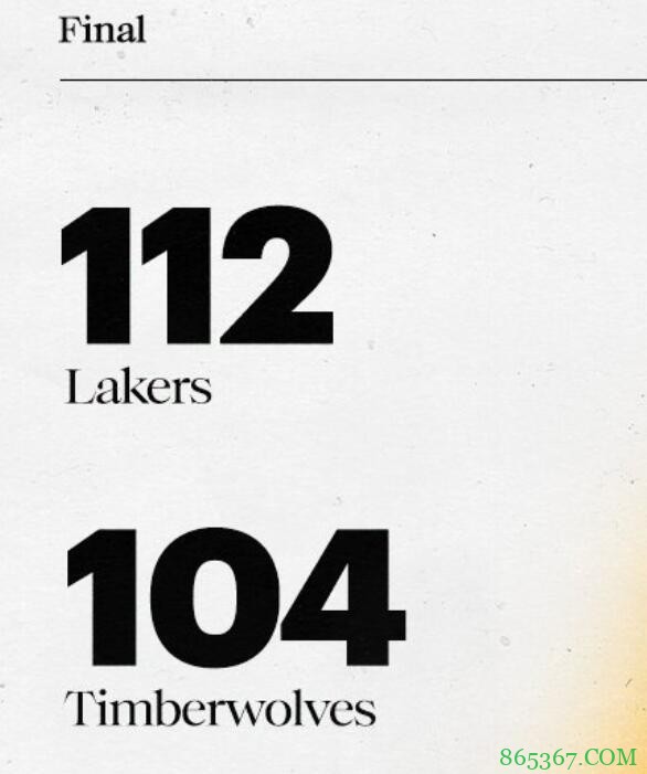 詹姆斯30+13+7 施罗德24分 爱德华兹28+7 湖人擒森林狼