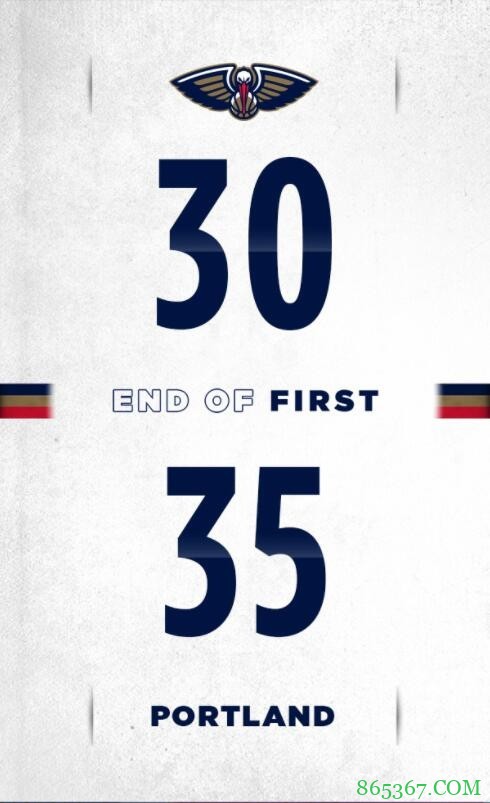 利拉德43+16 特伦特23分 锡安36+6 开拓者险胜鹈鹕迎6连胜