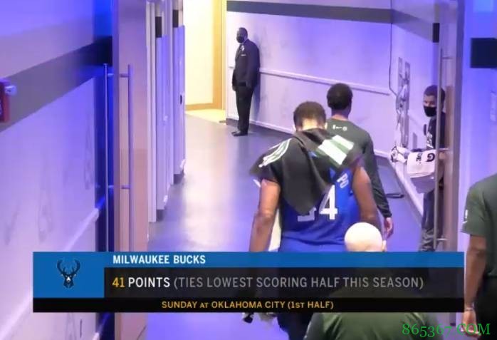 雄鹿上半场仅得到41分 逼平自己的本赛季半场得分最低纪录