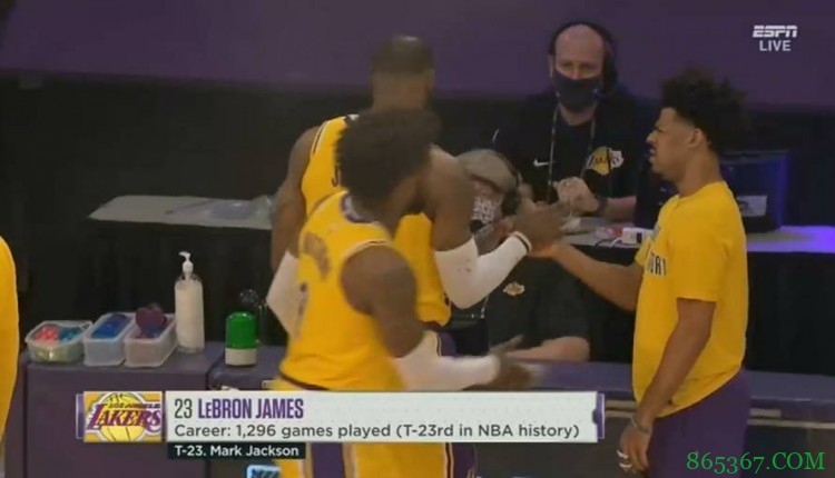 詹姆斯生涯出战场数追平马克-杰克逊 排名历史第23位