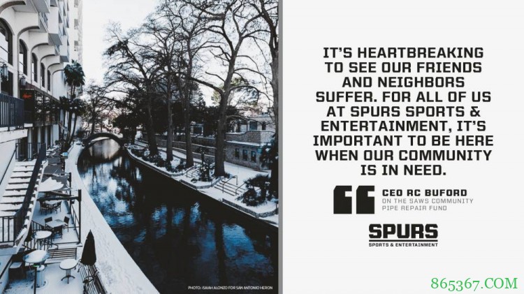 得州遭遇暴雪影响 马刺承诺将捐献25万美元给受灾群众