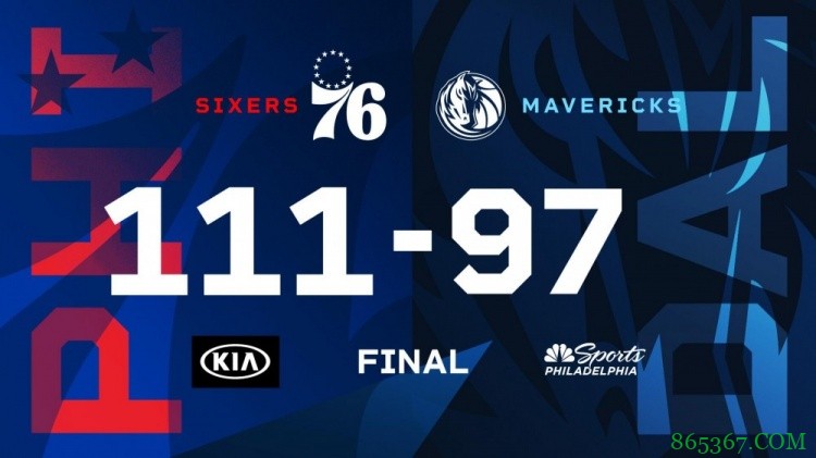 恩比德23+9 西蒙斯15+7 东契奇19分 76人主场轻取独行侠