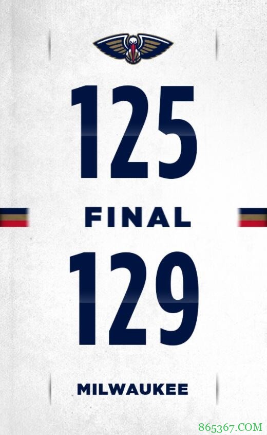 字母哥38+10 米德尔顿31+7 锡安34+8 雄鹿险胜鹈鹕迎四连胜