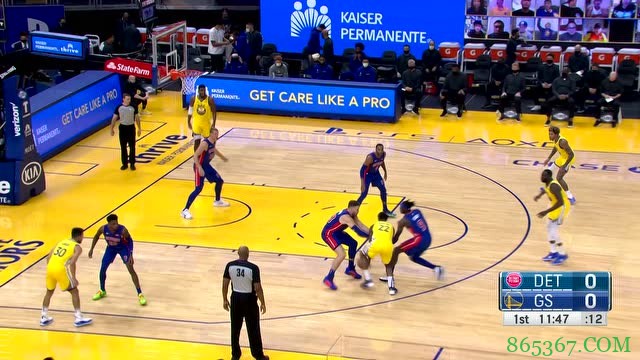 库里三节28+5+7 维金斯20分 怀斯曼11+9 勇士轻取活塞