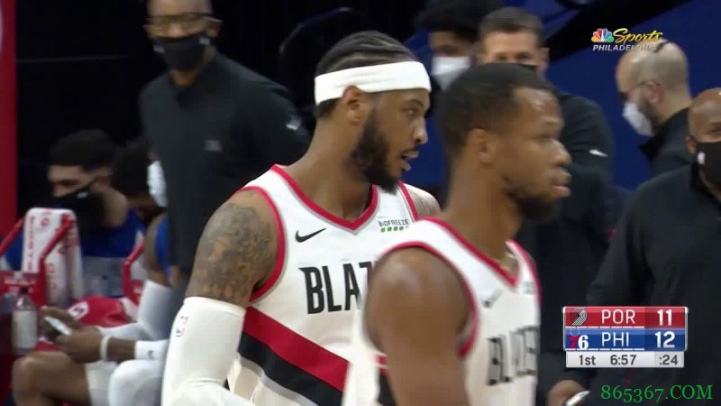 安东尼22+5 坎特17+18 恩比德37+5 开拓者终结76人四连胜