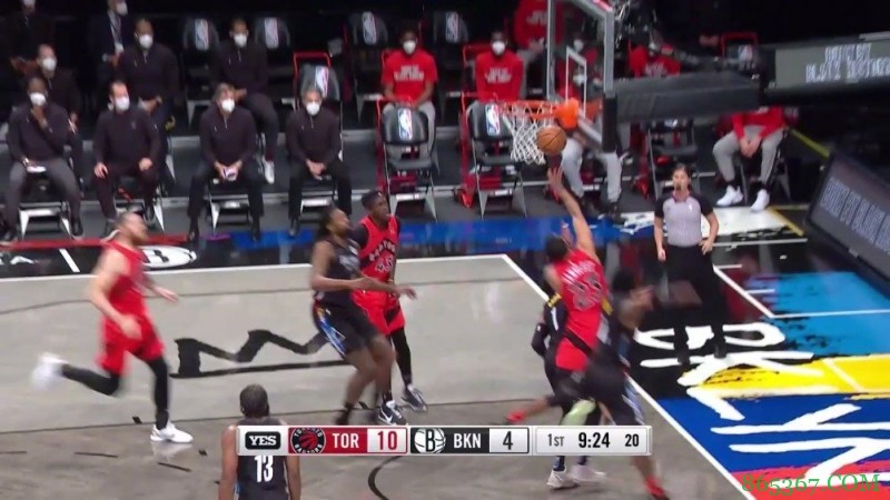 洛瑞30+7 西卡33+11 哈登17+12 KD被退赛 猛龙险胜篮网