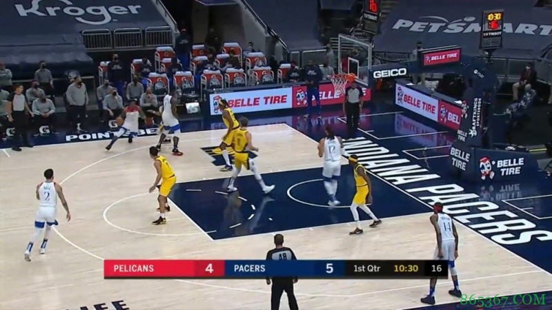 英格拉姆30+6+7 鲍尔20+9 J-霍勒迪22+6 鹈鹕险胜步行者