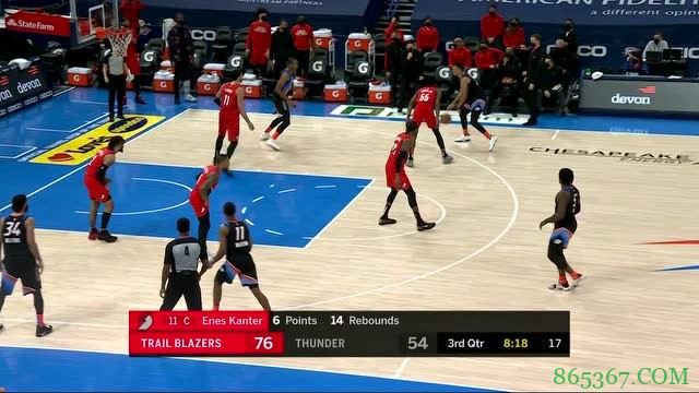 利拉德31+7+10 多特23+6 开拓者力克雷霆迎5连胜