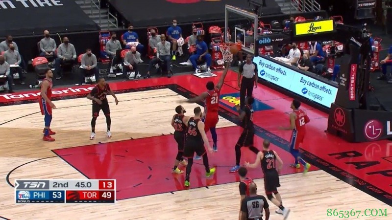 范弗里特23+9助 恩比德25+17 猛龙逆转76人取4连胜