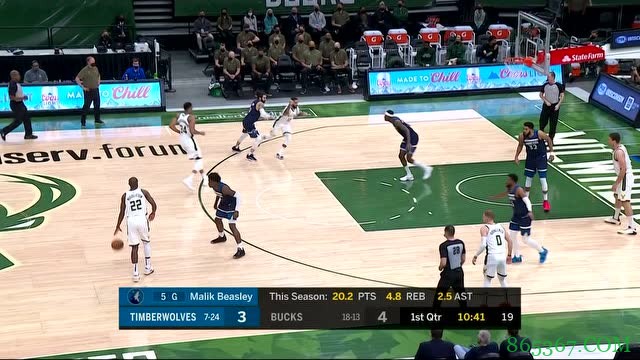 字母哥37+8+8  唐斯26+8+11 雄鹿主场大胜森林狼取得三连胜