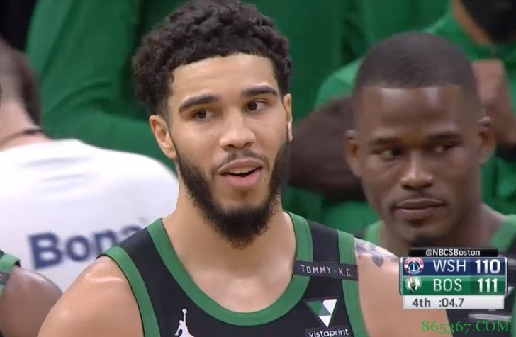 塔图姆末节最后46.9秒连得6分 高难度滞空挑篮准绝杀奇才