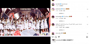 【大发体育】宽式言简意赅?克罗斯晒照庆祝夺冠：特别的团队，大发助力你的致富之路！