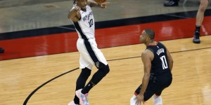 【大发扑克】德罗赞16投9中砍下30分8板7助 关键2+1为球队锁定胜局