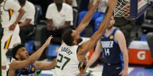 【大发扑克】2亿神塔！戈贝尔拿下16分18篮板1助1断2帽 填满数据栏