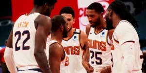 【大发扑克】布克、保罗和艾顿同场季后赛均得到两双 自07年来队史首对三人组