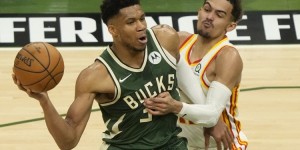 【大发扑克】趣味统计：字母哥打中锋时特雷-杨11中3 其他时间23中14