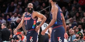 【大发体育】哈登打趣：恩比德打爵士时说要砍60分三双 但他的助攻差点意思