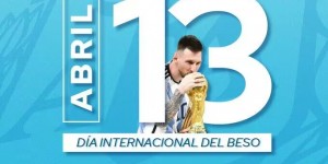 【大发体育】阿根廷官推晒梅西亲吻大力神杯照庆祝国际接吻日：一吻一吻爱上你，大发助力你的致富之路！
