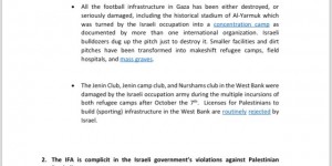 【大发体育】巴勒斯坦足协上诉FIFA：以色列严重违反国际法，请立即制裁以色列，大发助力你的致富之路！