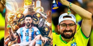 【大发体育】对Goat的爱不分国界！一名巴西球迷举起梅西海报，大发助力你的致富之路！