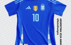 【大发体育】阿根廷2024美洲杯球衣谍照：经典天蓝与白间条衫，配金色队徽号码，大发助力你的致富之路！