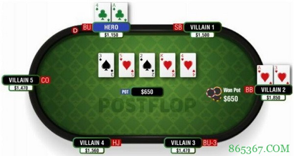 德州扑克天顺翻牌面