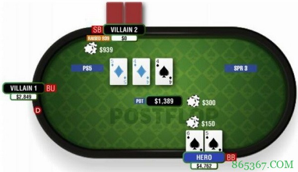 德州扑克由顶对和翻牌面对子构成的两对-2