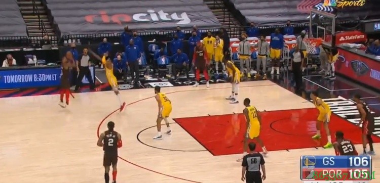 手起刀落!利拉德单挑贝兹莫尔超远后撤步三分准绝杀