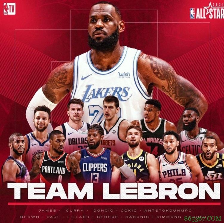 NBA全明星赛阵容出炉:詹字库东约vs欧帝卡塔比