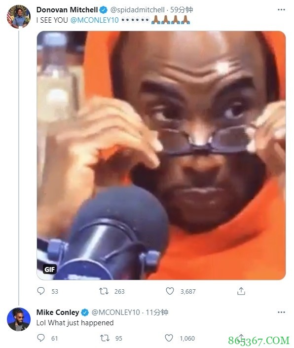 米切尔祝贺康利进全明星 康利发推后知后觉：发生啥了？