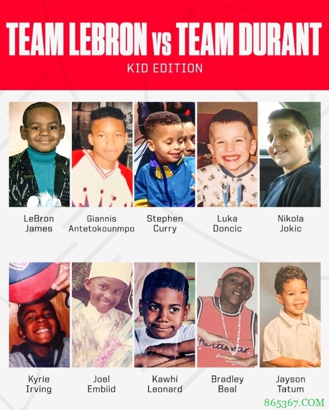 谁最有明星相？！美媒晒全明星首发童年照对阵图