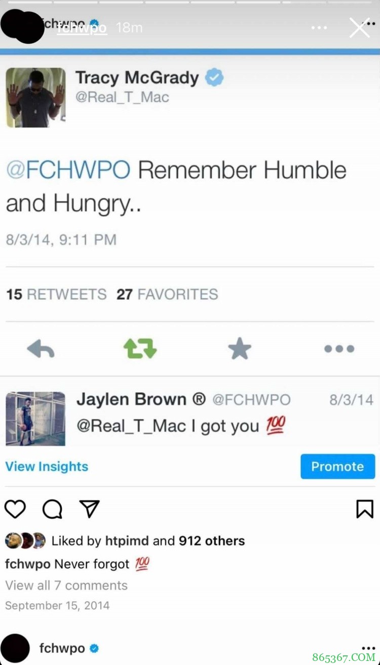 麦迪门徒！杰伦-布朗晒自己生涯首次全明星之旅麦2鸳鸯战靴