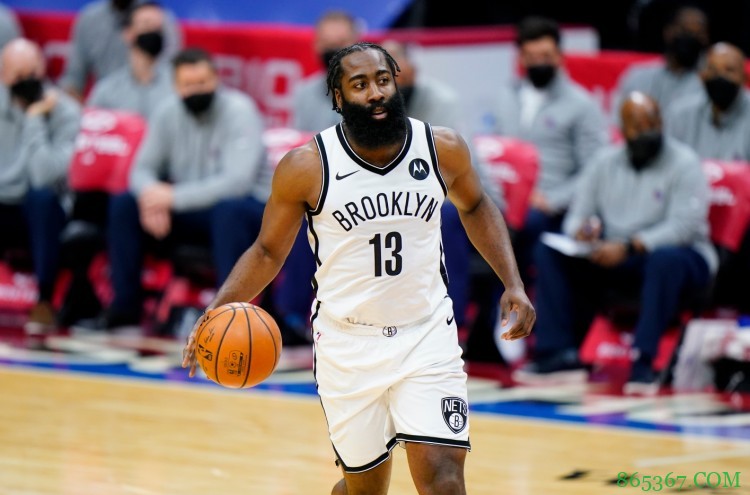 哈登出战38分钟 16中6贡献22分10板8助