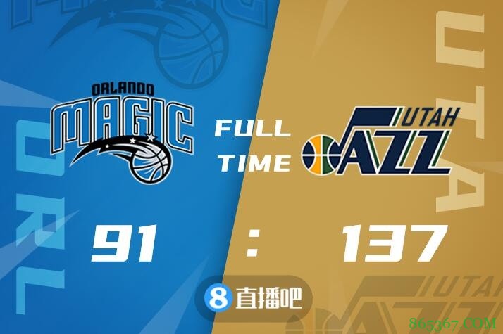 ?米切尔22分 戈贝尔11+6 爵士26记三分射穿魔术取九连胜