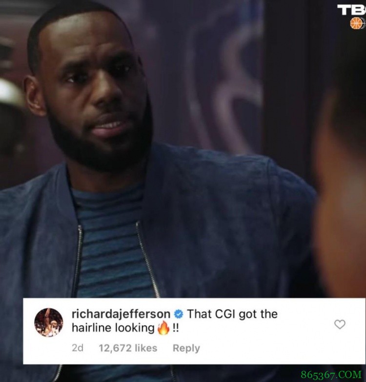 姐夫调侃詹姆斯《大灌篮2》形象：发际线P得可以啊?