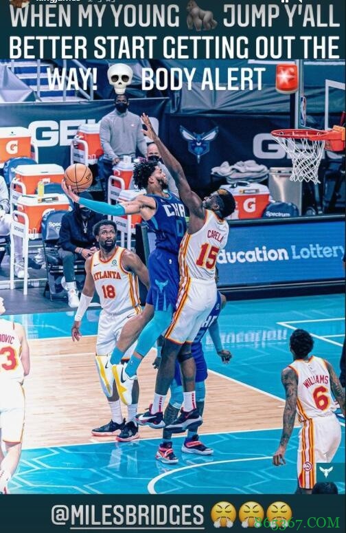 赛季最佳之一！布里奇斯滑翔战斧隔扣卡佩拉 詹姆斯打call