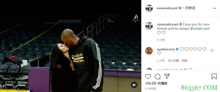瓦妮莎@科比:结婚20周年纪念日快乐 我现在以及永远爱你❤️