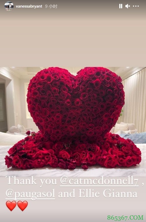 瓦妮莎@科比:结婚20周年纪念日快乐 我现在以及永远爱你❤️