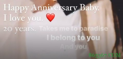 瓦妮莎@科比：结婚20周年纪念日快乐 我现在以及永远爱你❤️