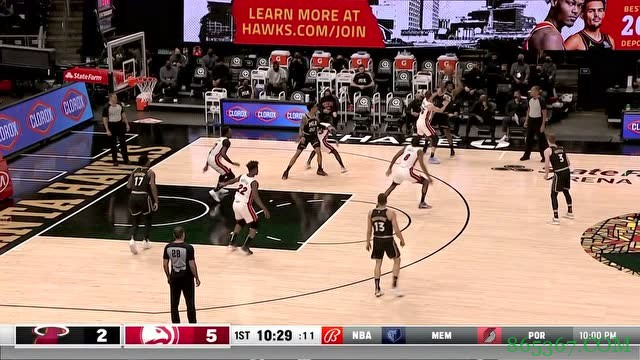 ?博格丹21+8 科林斯20+8 纳恩21分 老鹰6人上双掀翻热火