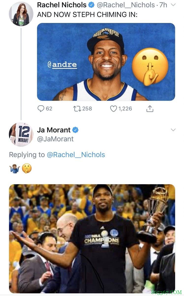 去年莫兰特和库里“互怼”风波后 明日比赛将是两人第一次交手